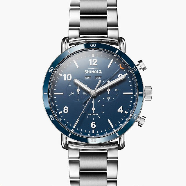 Shinola Midnight Blue Dial Canfield Men's 45mm Quartz Watch with Chronograph S0120089890
