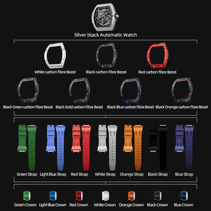 Tsar Bomba Atomic Series Exhibition Dial Automatic with Multifunction 7 interchangable Options TB8218 (1+7) CF-03