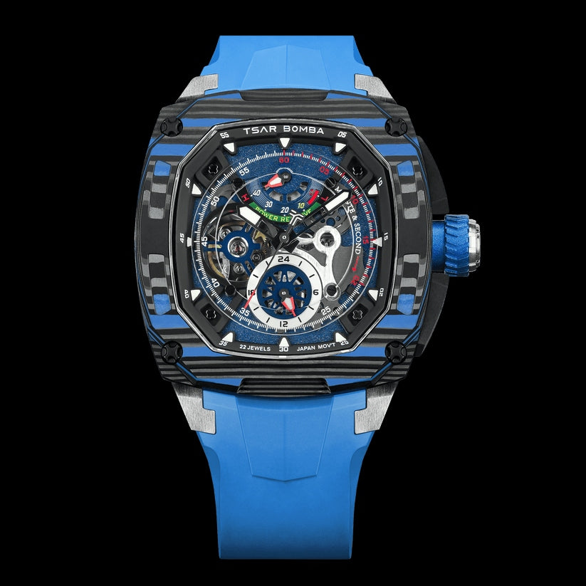 Tsar Bomba Dark Matter Exhibition Dial Automatic with Multifunction 2 interchangable Options tb8602-blue