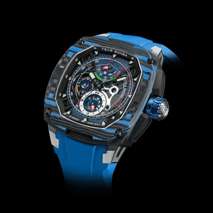 Tsar Bomba Dark Matter Exhibition Dial Automatic with Multifunction 2 interchangable Options tb8602-blue