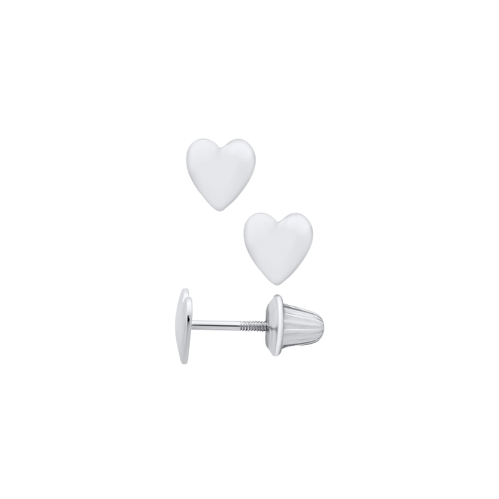 Children's Heart Earrings, Sterling Silver