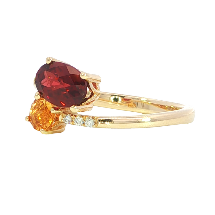 14k Yellow Gold Multi Shape Multi Gemstone Free Form Ring