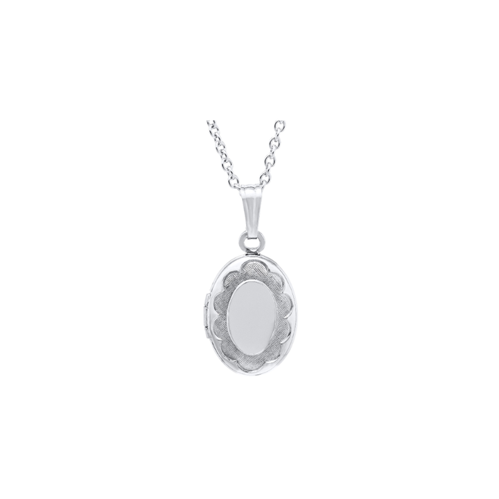 Engravable Childs Oval Locket Pendant in Sterling Silver