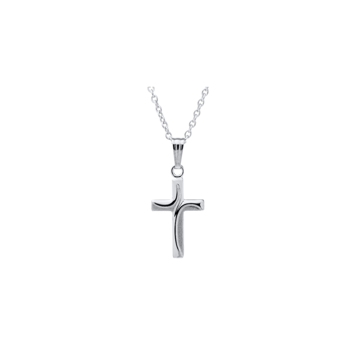 Children’s Hand Engraved Cross Necklace, Sterling Silver