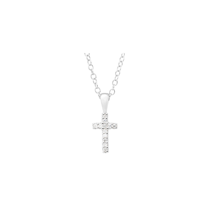 Children’s CZ  Cross Pendant, Sterling Silver