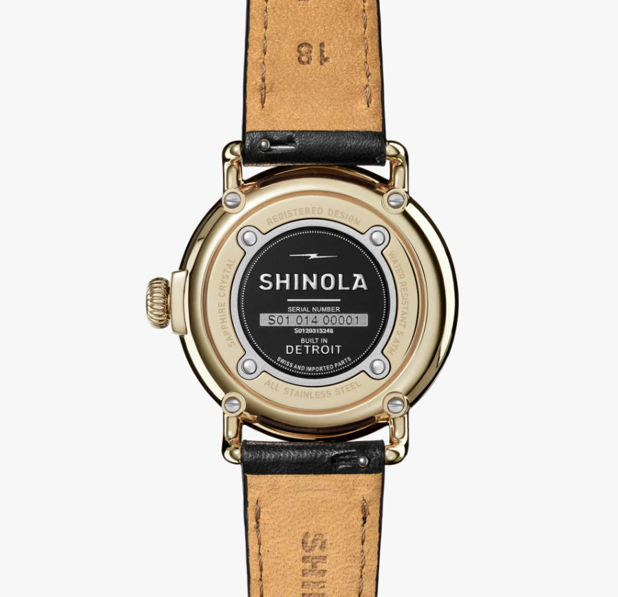 Shinola Black Mother of Pearl Runwell Unisex 36mm Quartz Watch with Hours-Minutes-Date S0120493246