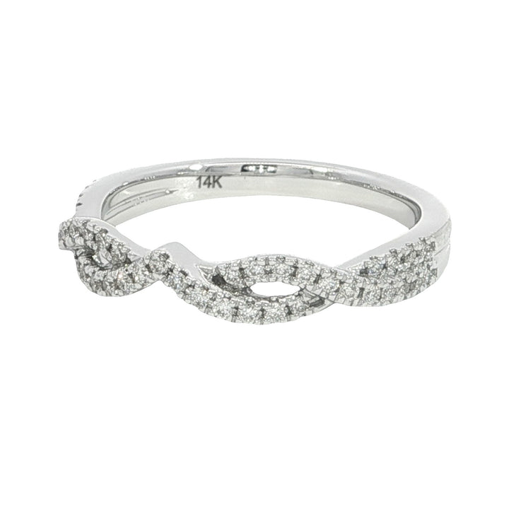 Curved Prong Set 14k White Gold Polished .20ct Diamond Band
