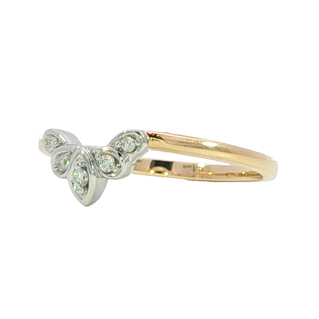 Nesting Ring 14k White Gold Polished .05 Diamond Band