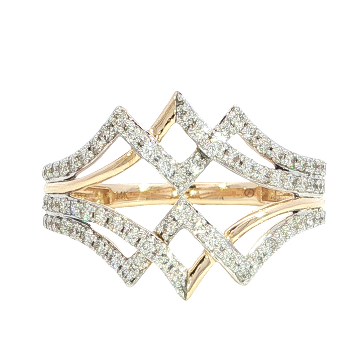 Diamond Geometric Style Ring 14k Yellow Gold .50ct Total