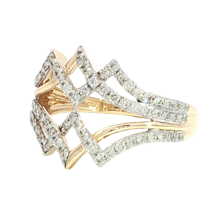 Diamond Geometric Style Ring 14k Yellow Gold .50ct Total
