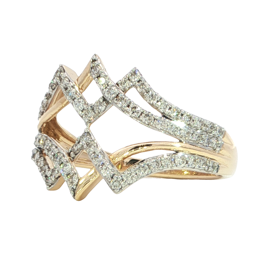 Diamond Geometric Style Ring 14k Yellow Gold .50ct Total