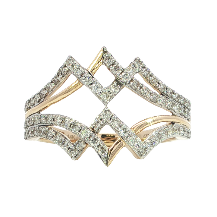Diamond Geometric Style Ring 14k Yellow Gold .50ct Total