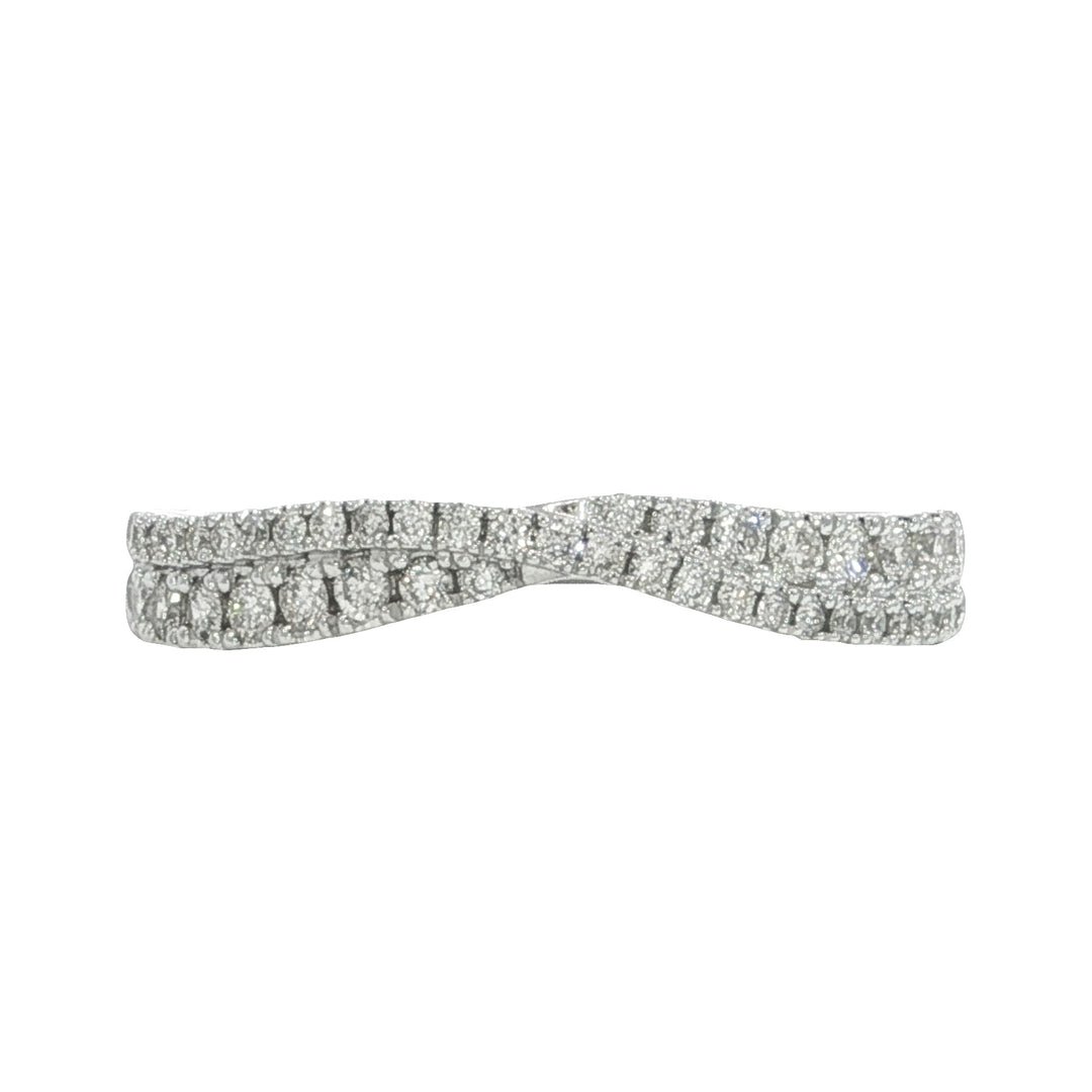 Prong Set 14k White Gold Polished .33ct Diamond Band