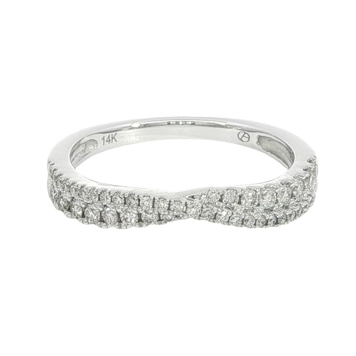 Prong Set 14k White Gold Polished .33ct Diamond Band