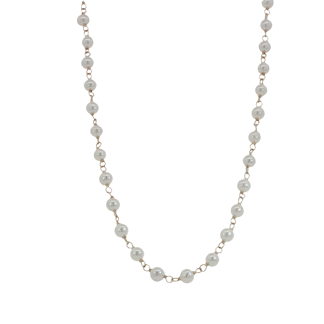 Single 18 Inch Freshwater Pearl Necklace Mini 14k Yellow Gold