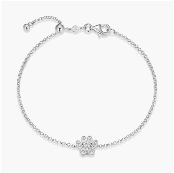 Sterling Silver Paw Print Bracelet
