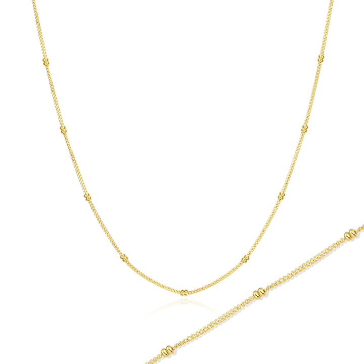 Beaded Sterling Silver Yellow Gold Plated Lab Grown Diamond Pendant