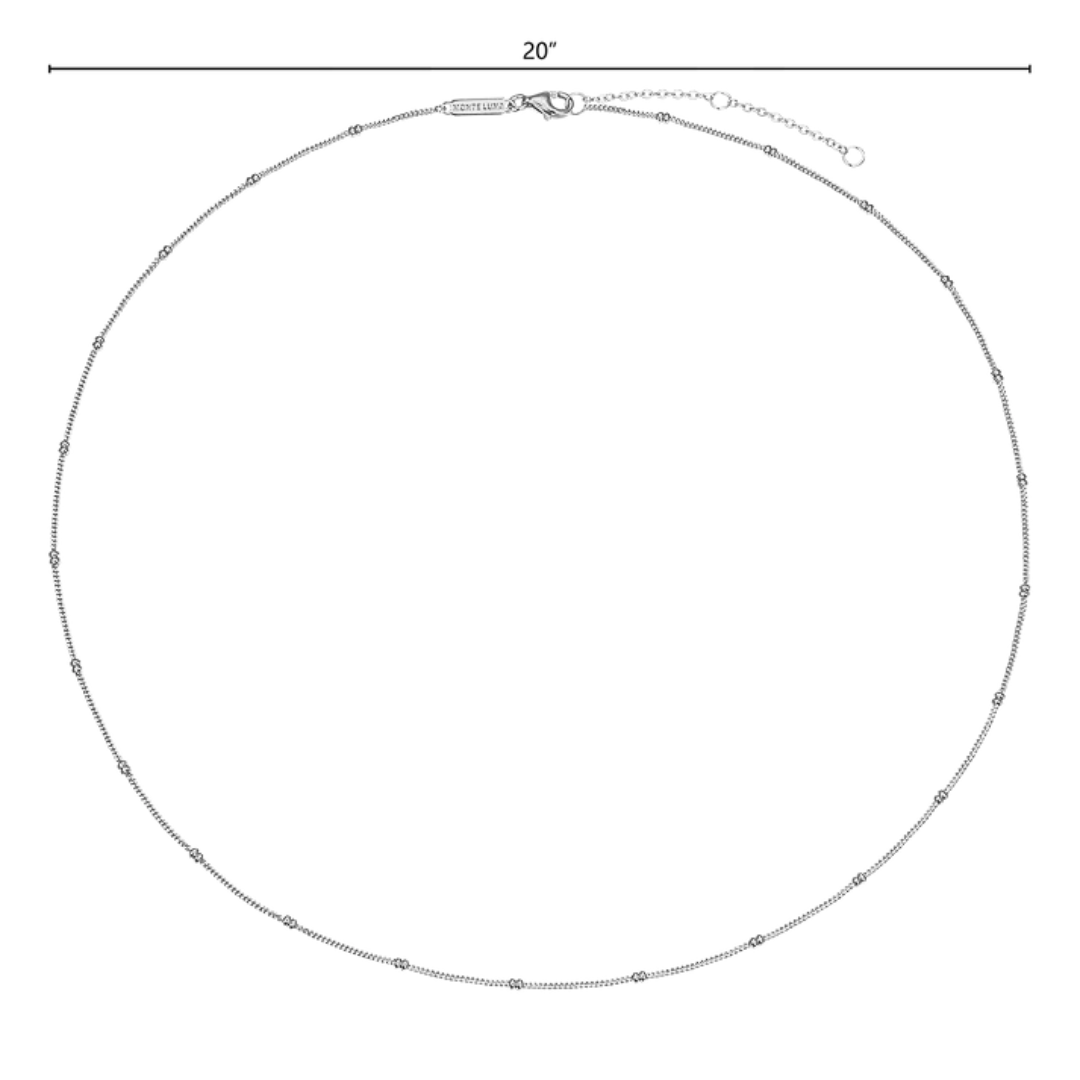 20+2" Beaded Chain, Sterling Silver