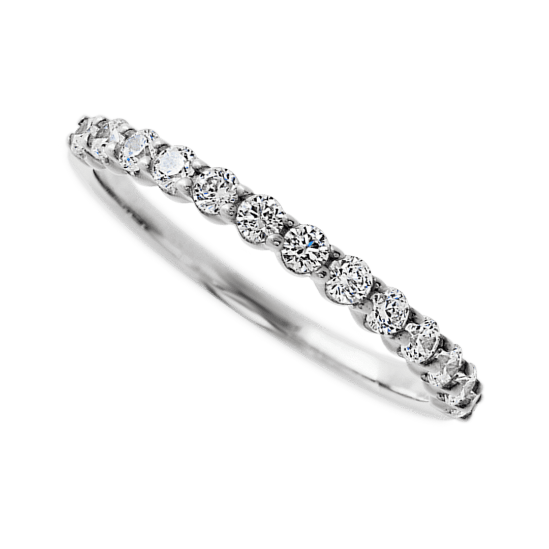 14K White Gold band with 13 Round Lab Grown Diamond (ST) having TCW-.39