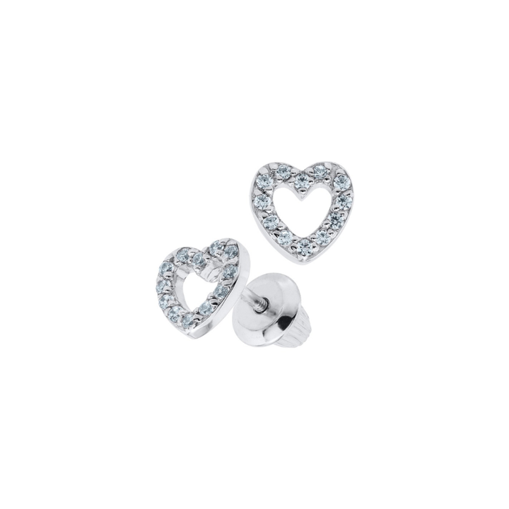 Children’s Open Heart Earrings, Sterling Silver