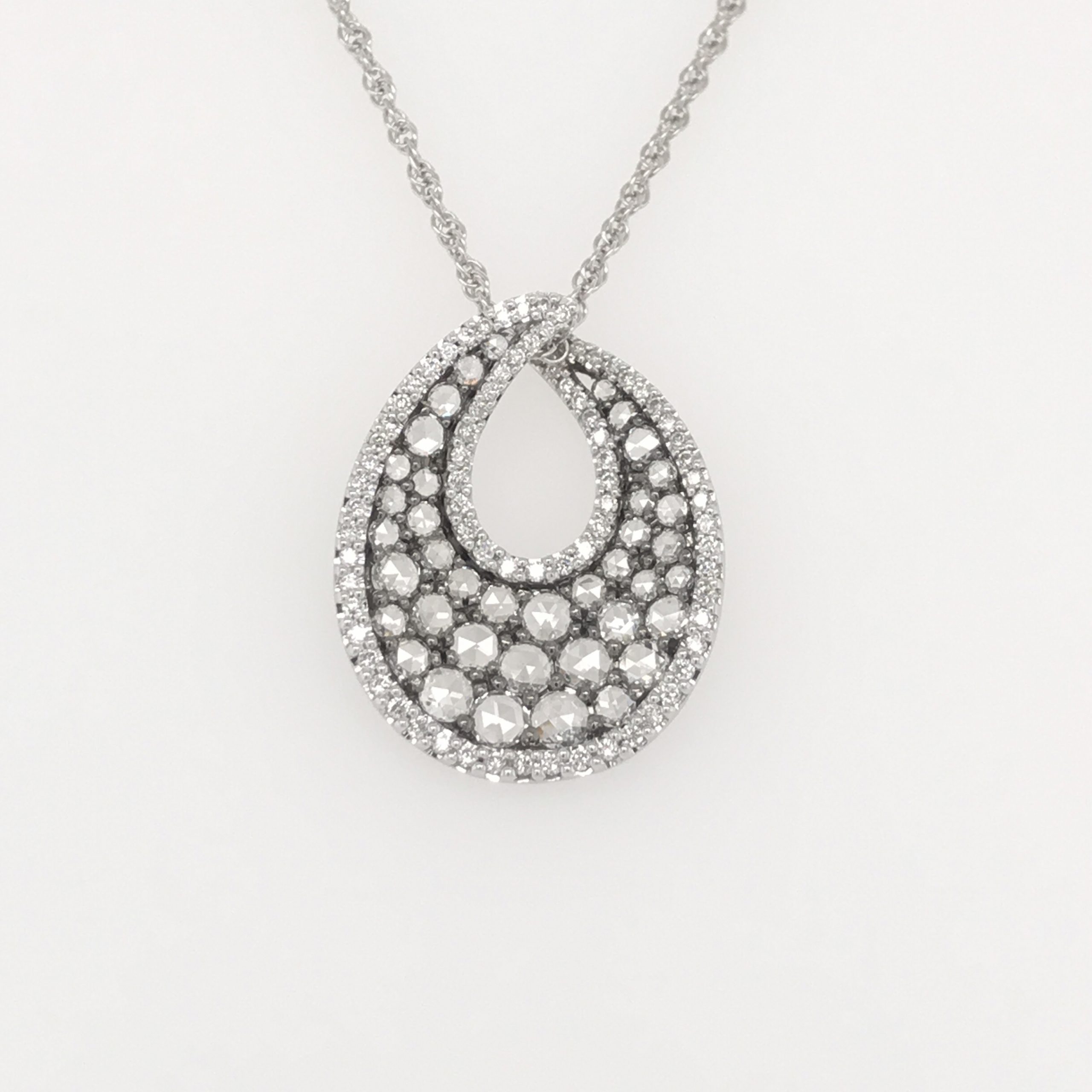 Pave diamond rosecut pendant 925 sterling silver pendant handmade diamond pendant  beautiful spike design pave diamond  pendant charm