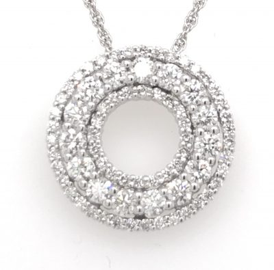 triple circle diamond pendant