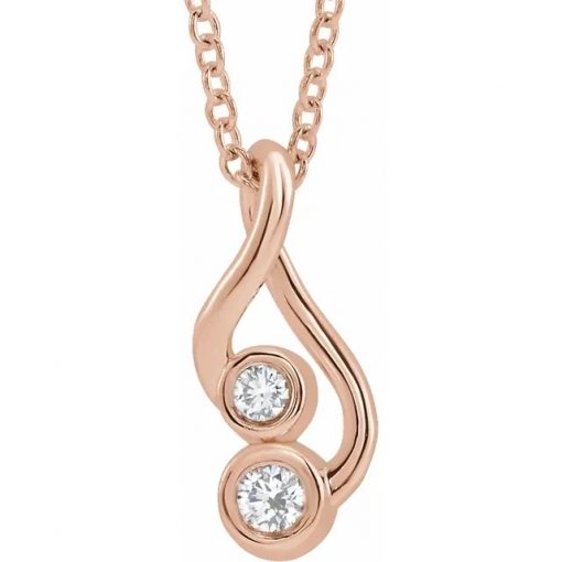 14k Rose Gold Hold You Forever Pendant with Diamonds