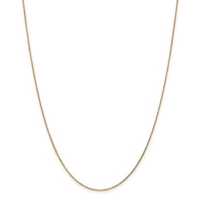 14k Yellow Gold 18 inch Diamond Cut Cable chain with Lobster Clasp