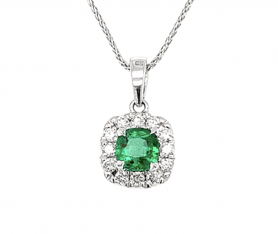 round emerald pendant