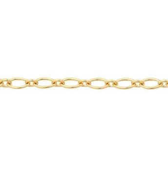 2mm Long and Short chain, 14k yellow gold, sold by the inch