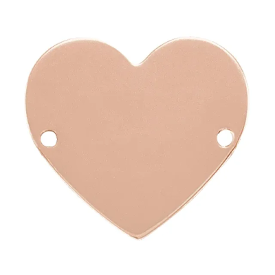 14k Rose Gold Engravable Heart Inline Link measuring 12 x 11mm.  Engrave Initials, Line art, a pattern, the possibilities are many. Note: engraving is done at an extra charge and will depend on what you would like engraved. Please provide 7 working days in advance to complete the engraving before having it added to your permanent jewelry