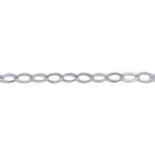 Sterling Silver 2.4mm Flat Oval Cable Chain, sold by the inch