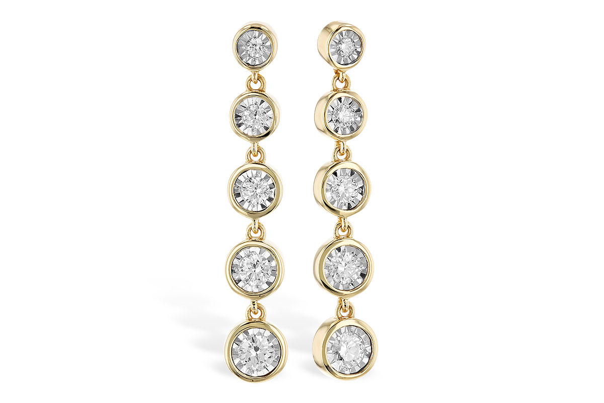 Rose Cut Diamond Dangle Earrings, 18k Yellow Gold