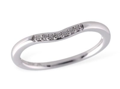 14k White Gold curved Band