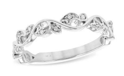 Floral-inspired band, 14k White Gold